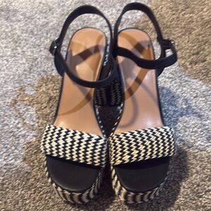 Black and White Platform Sandals